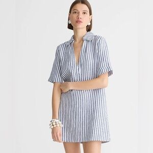 J. Crew Blue and White Striped Mini Dress